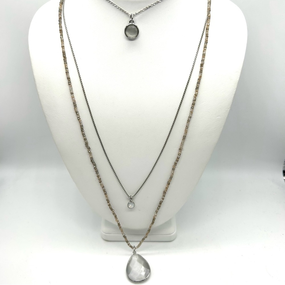 LOFT 3-Strand Long Beaded Necklace